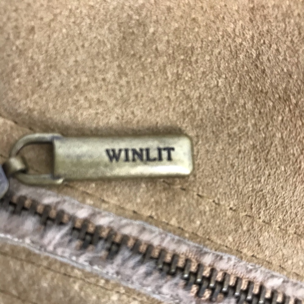 Vintage Trendy Winlit Tan Suede Faux Fur Lined Jacket Size Medium - Picture 6 of 16